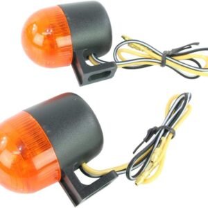 Universal Motorcycle Mini Round Turn Signals Orange Lens Amber Orange Round Turn Signals